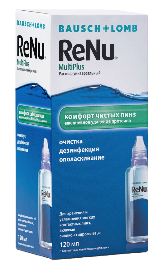 Универсальный раствор ReNu<sup class="reg">®</sup> MultiPlus, 120 мл - фото