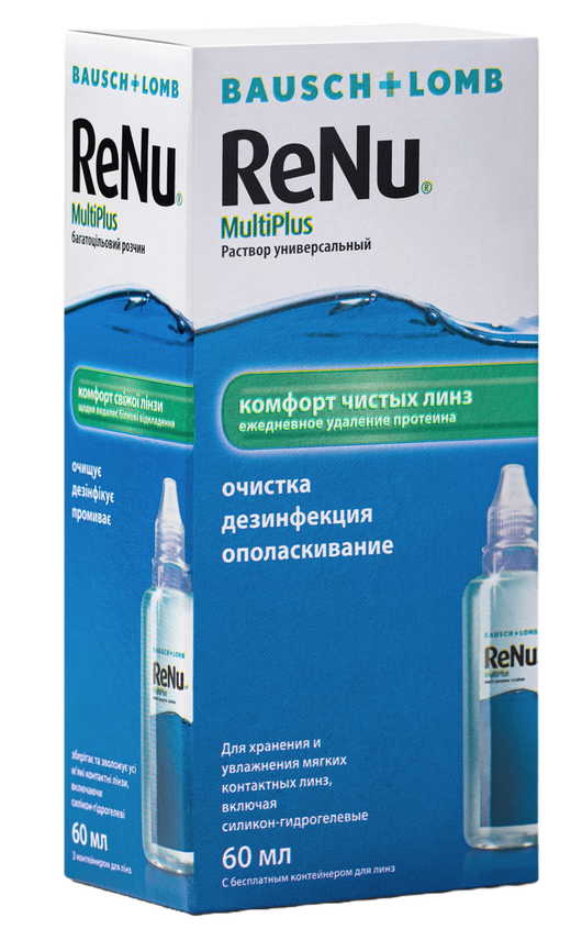 Универсальный раствор ReNu<sup class="reg">®</sup> MultiPlus, 60 мл - фото